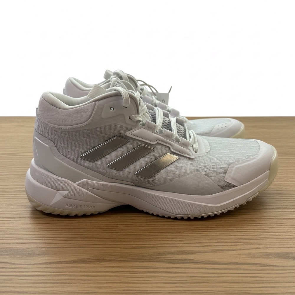 NWT Adidas Crazyflight 6 Mid W Indoor Volleyball Shoes White Silver Womens 8